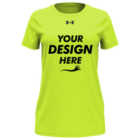 Under Armour Women's Team Tech™ T-Shirt, High-Vis Yellow / Black, Front view, Mockup