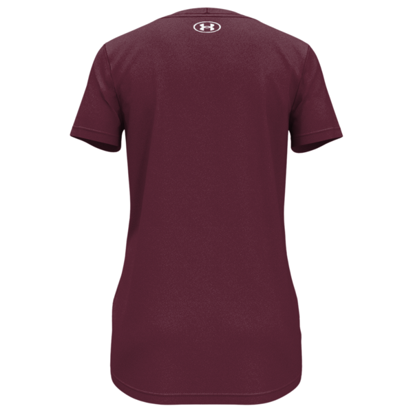 Under Armour Women's Team Tech™ T-Shirt, Maroon / White, Back view