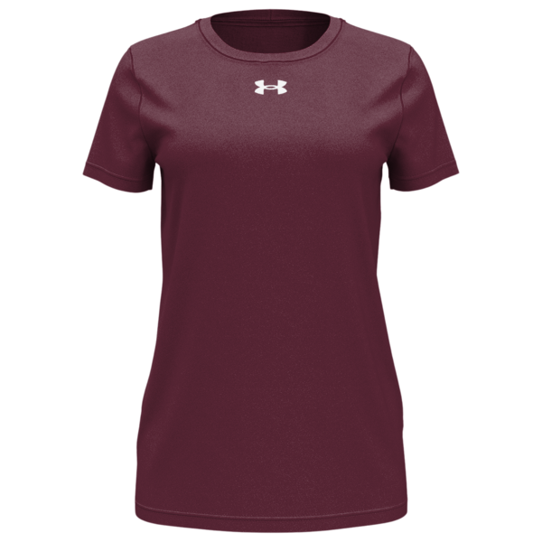 Under Armour Women's Team Tech™ T-Shirt, Maroon / White, Front view
