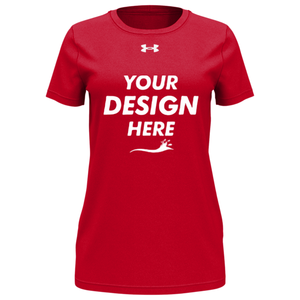 Under Armour Women's Team Tech™ T-Shirt, Red / White, Front view, Mockup