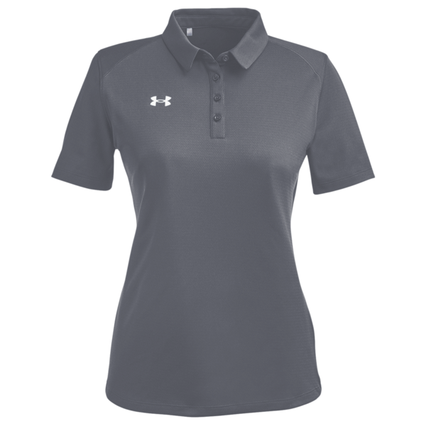 Under Armour Women's Tech™ Polo, Cs Grey Light Heather / White, Front view