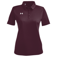 Under Armour Women's Tech™ Polo, Maroon / White, Front view