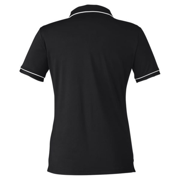 Under Armour Women's Tipped Teams Performance Polo, Black / White, Back view