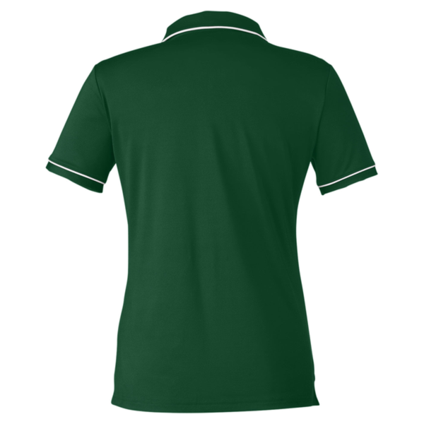 Under Armour Women's Tipped Teams Performance Polo, Forest Green / White, Back view