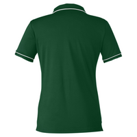 Under Armour Women's Tipped Teams Performance Polo, Forest Green / White, Back view