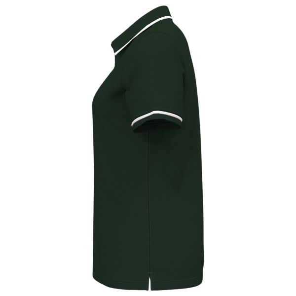 Under Armour Women's Tipped Teams Performance Polo, Forest Green / White, Left Sleeve view