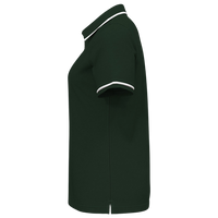 Under Armour Women's Tipped Teams Performance Polo, Forest Green / White, Left Sleeve view