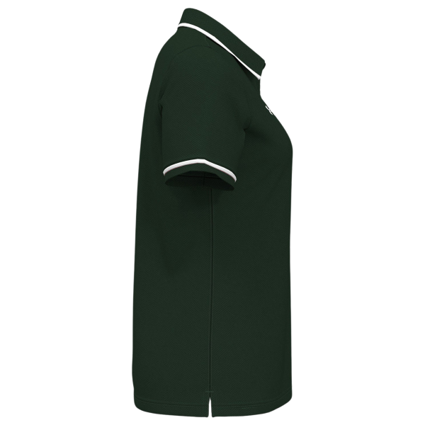 Under Armour Women's Tipped Teams Performance Polo, Forest Green / White, Right Sleeve view