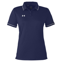 Under Armour Women's Tipped Teams Performance Polo, Midnight Navy / White, Front view