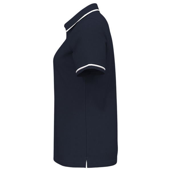 Under Armour Women's Tipped Teams Performance Polo, Midnight Navy / White, Left Sleeve view