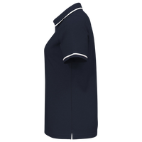 Under Armour Women's Tipped Teams Performance Polo, Midnight Navy / White, Left Sleeve view