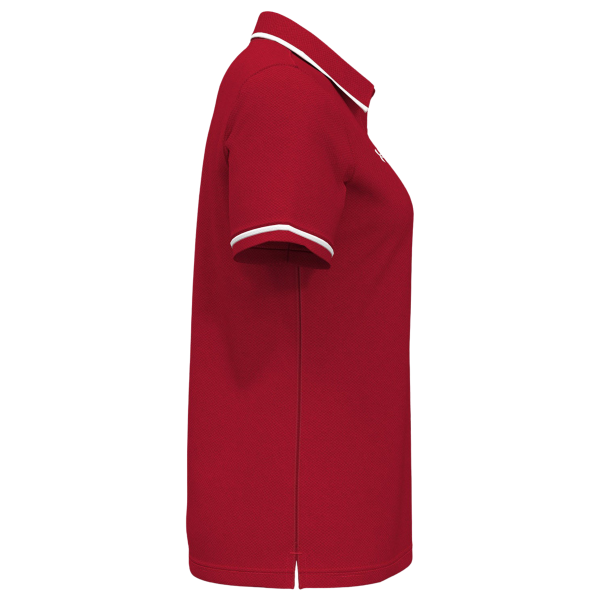 Under Armour Women's Tipped Teams Performance Polo, Red / White, Right Sleeve view