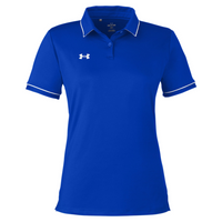 Under Armour Women's Tipped Teams Performance Polo, Royal / White, Front view