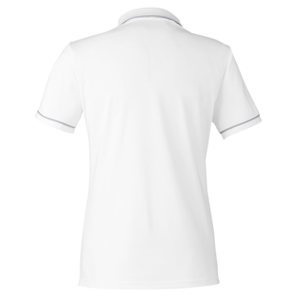 Under Armour Women's Tipped Teams Performance Polo, White / Mod Grey, Back view