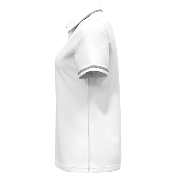 Under Armour Women's Tipped Teams Performance Polo, White / Mod Grey, Left Sleeve view