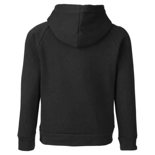 Under Armour Youth Rival Fleece Hooded Sweatshirt, Black / White, Back view