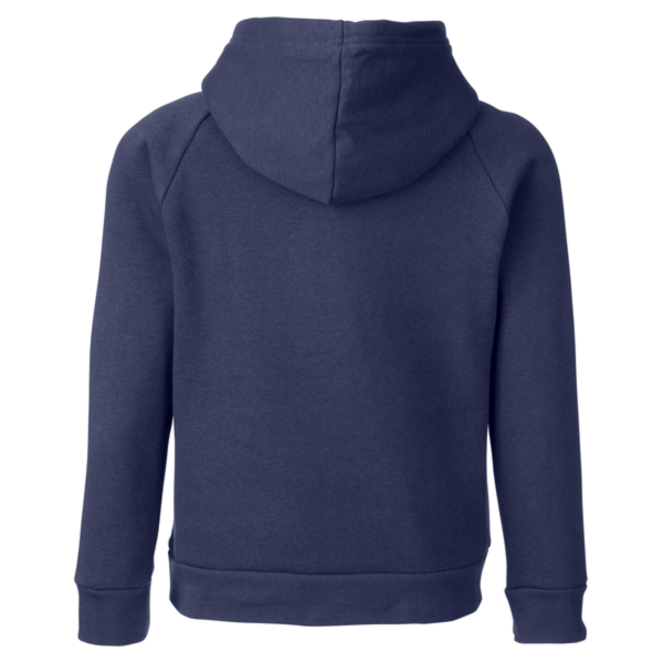 Under Armour Youth Rival Fleece Hooded Sweatshirt, Midnight Navy / White, Back view