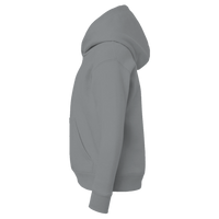 Under Armour Youth Rival Fleece Hooded Sweatshirt, Mod Grey Light Heather / White, Left Sleeve view
