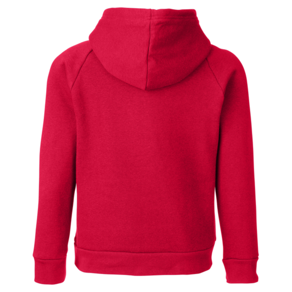Under Armour Youth Rival Fleece Hooded Sweatshirt, Red / White, Back view