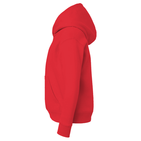 Under Armour Youth Rival Fleece Hooded Sweatshirt, Red / White, Left Sleeve view