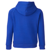 Under Armour Youth Rival Fleece Hooded Sweatshirt, Royal / White, Back view