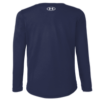 Under Armour Youth Tech™ Team Long Sleeve T-Shirt, Midnight Navy / White, Back view