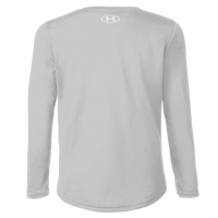 Under Armour Youth Tech™ Team Long Sleeve T-Shirt, Mod Grey Light Heather / White, Back view