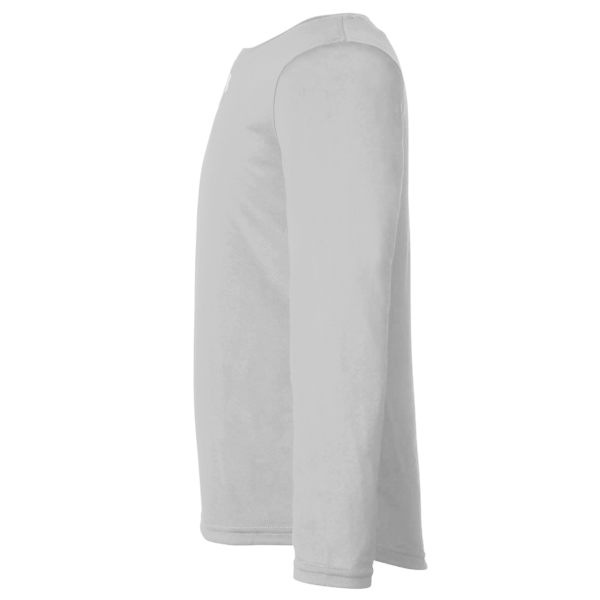Under Armour Youth Tech™ Team Long Sleeve T-Shirt, Mod Grey Light Heather / White, Left Sleeve view