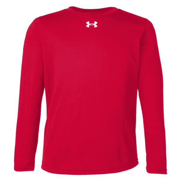 Under Armour Youth Tech™ Team Long Sleeve T-Shirt, Red / White, Front view