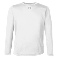 Under Armour Youth Tech™ Team Long Sleeve T-Shirt, White / Mod Grey, Front view