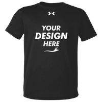 Under Armour Youth Tech™ Team T-Shirt, Black / White, Front view, Mockup