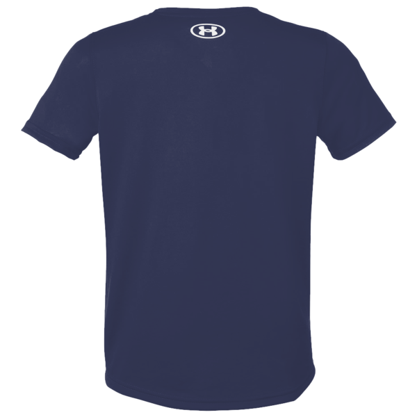 Under Armour Youth Tech™ Team T-Shirt, Midnight Navy / White, Back view