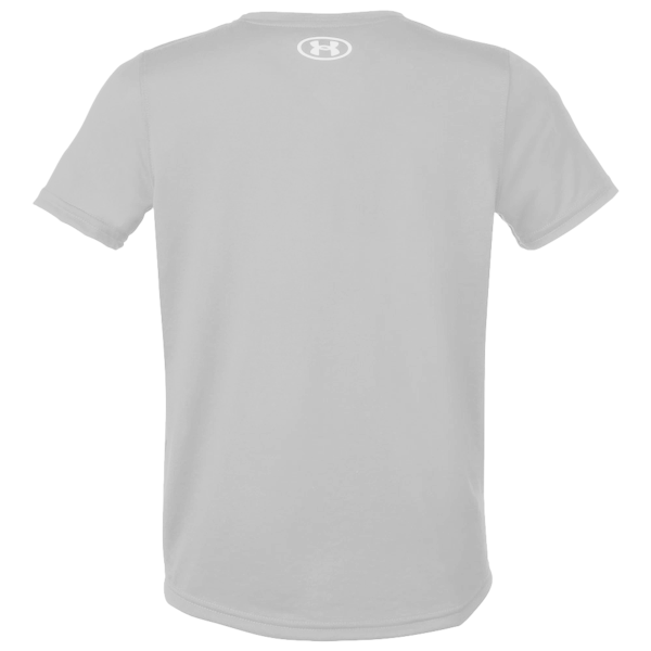 Under Armour Youth Tech™ Team T-Shirt, Mod Grey Light Heather / White, Back view