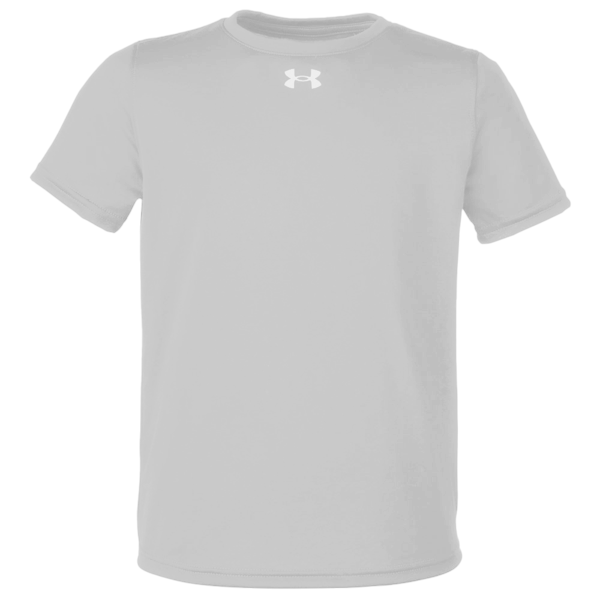 Under Armour Youth Tech™ Team T-Shirt, Mod Grey Light Heather / White, Front view