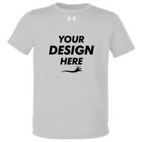 Under Armour Youth Tech™ Team T-Shirt, Mod Grey Light Heather / White, Front view, Mockup