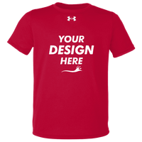 Under Armour Youth Tech™ Team T-Shirt, Red / White, Front view, Mockup