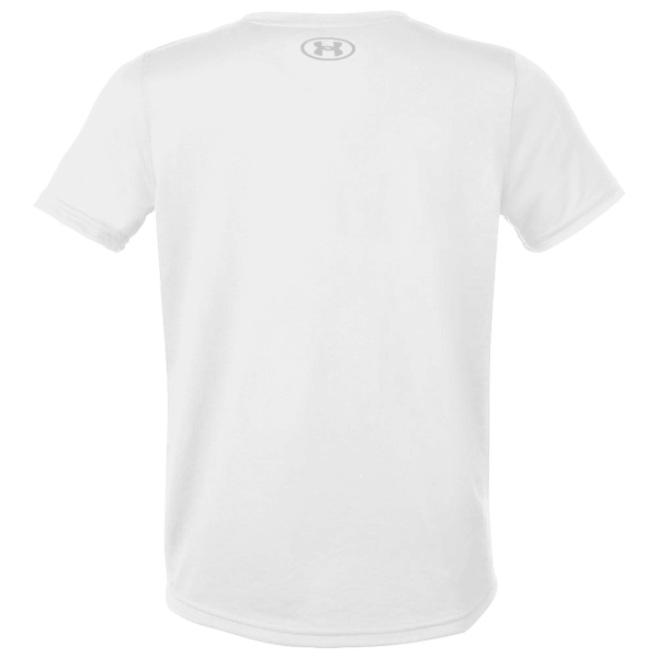 Under Armour Youth Tech™ Team T-Shirt, White / Mod Grey, Back view