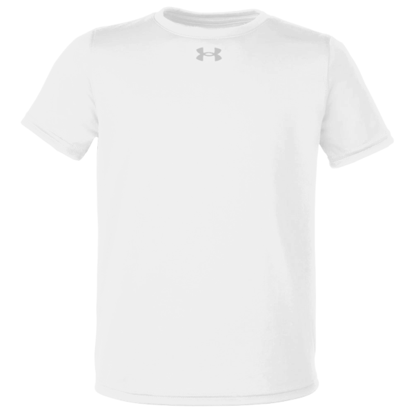 Under Armour Youth Tech™ Team T-Shirt, White / Mod Grey, Front view