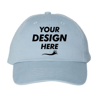 Valucap Bio-Washed Classic Dad Hat, Baby Blue / Baby Blue / Baby Blue, Front view, Mockup