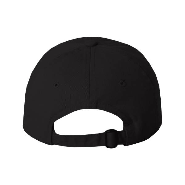 Valucap Bio-Washed Classic Dad Hat, Black / Black / Black, Back view