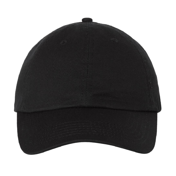 Valucap Bio-Washed Classic Dad Hat, Black / Black / Black, Front view
