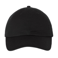 Valucap Bio-Washed Classic Dad Hat, Black / Black / Black, Front view