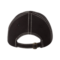 Valucap Bio-Washed Classic Dad Hat, Black / Stone Stitch / Stone Stitch, Back view