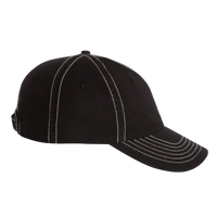 Valucap Bio-Washed Classic Dad Hat, Black / Stone Stitch / Stone Stitch, Right Side view
