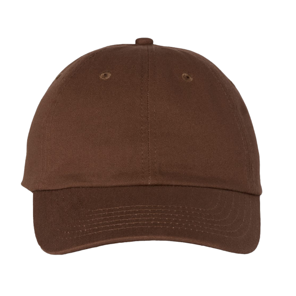 Valucap Bio-Washed Classic Dad Hat, Brown / Brown / Brown, Front view