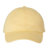Valucap Bio-Washed Classic Dad Hat, Butter / Butter / Butter, Front view