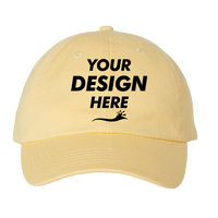 Valucap Bio-Washed Classic Dad Hat, Butter / Butter / Butter, Front view, Mockup
