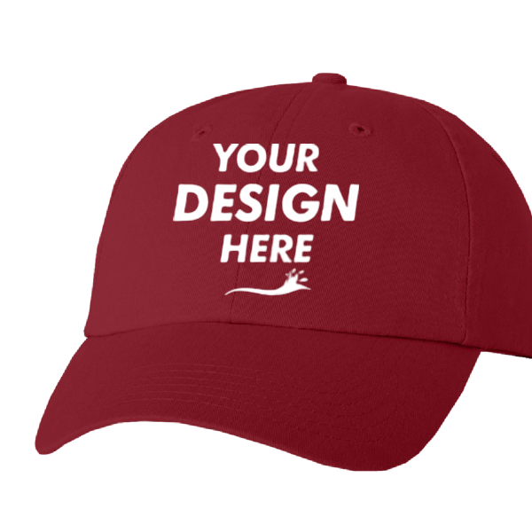 Valucap Bio-Washed Classic Dad Hat, Cardinal / Cardinal / Cardinal, Front view, Mockup