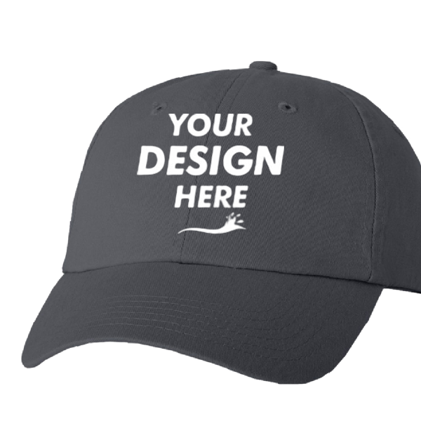 Valucap Bio-Washed Classic Dad Hat, Charcoal / Charcoal / Charcoal, Front view, Mockup