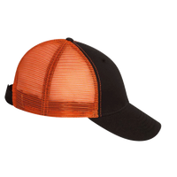 Valucap Bio-Washed Trucker Cap, Black / Orange, Right Side view